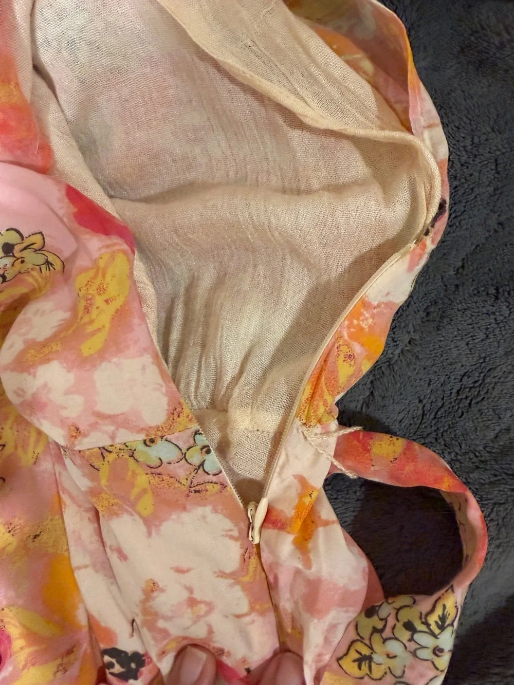 Free People Floral V-Neck Pink Belted Women's Dress